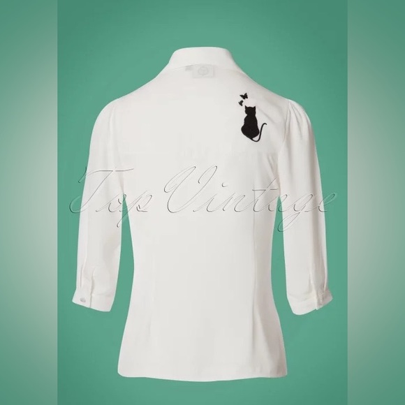 Snow Bird Cat & Butterfly Top by Banned Retro - Picture 4 of 13